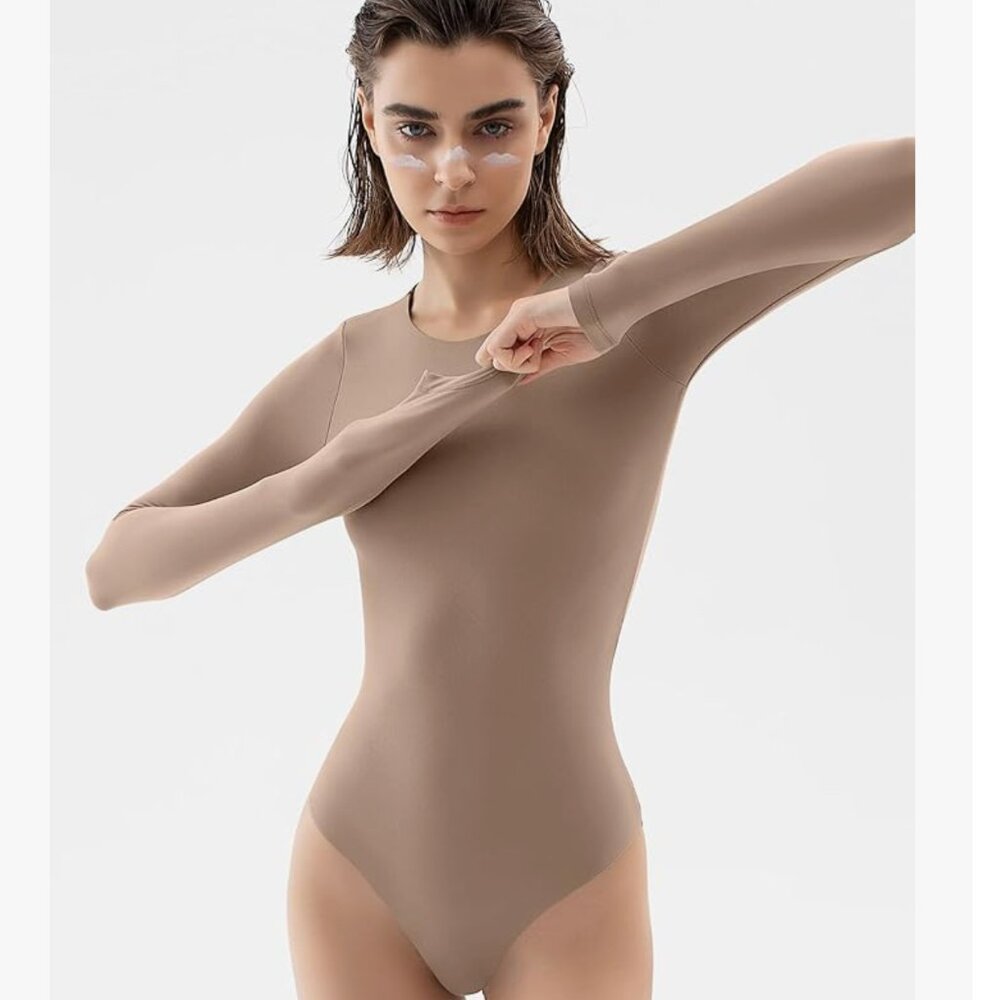 Crew Neck Long Sleeve Bodysuit - Picture 2 of 3